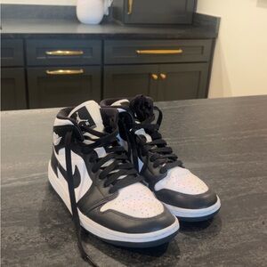 Air Jordan Black and White High-Top Sneakers